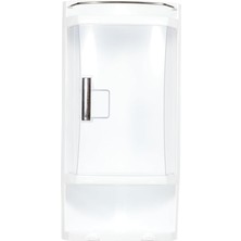 Banyo Köşe Rafı, 26 Cm, 3 Raf, Kapaklı Hazne, Şeffaf Naturel