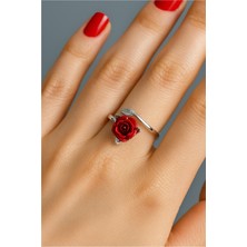 Ervanur Gümüş Kaplama Ayarlanabilir Gül Yüzük