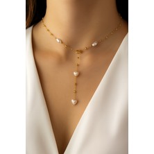 Gistoria Barok Kalp Çelik Y Kolye