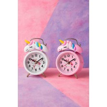 Wolawood En Sevimli Trend Çalar Saat Kız Çocuk Odası Hediyelik Dekorasyon Renkli Pilli Işıklı Alarmlı Saat Özel Çizgi Film Karakterli Dekoratif Masaüstü Saat