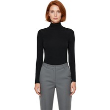 Ersefa Kadın Casual Günlük Esnek Vücuda Oturan Balıkçı Yaka Uzun Kollu Örme Bluz Cool & Comfort Tarzıyla