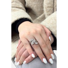 Oya Silver Sarmal Tasarım Ayarlanabilir Modern Tasarım Gümüş Kadın Yüzük