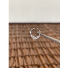 Aida Jewelss 925 Ayar Gümüş Pırlanta Modeli Gümüş Halka Piercing 8 mm