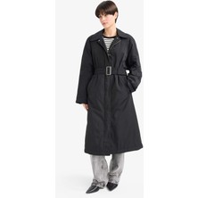 DeFacto Regular Fit Kemerli Fermuarlı Uzun Trençkot F2100AX25WN