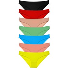 MELENERS 7 Adet Süper Eko Set Likralı Kadın Slip Külot Çok Renkli