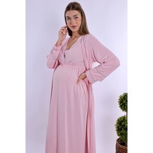 Effortt Pembe Sabahlıklı Hamile Lohusa Gecelik Takım