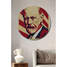 Teona Ahşap Dekoratif Ahşap Yuvarlak Tablo Sigmund Freud