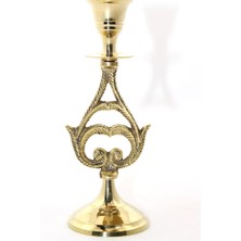 Topdan Tekli Pirinç Şamdan Model 6