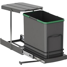 Yenibağ Tls. Raylı Plastik Gövde Çöp Kovası 24 Lt.-Antrasit Gri Tek Ebat Zsx S-2571-A