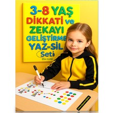 Enine Boyuna Eğitim 3-8 Yaş Dikkati ve Zekayı Geliştirme Yaz-Sil Eğitim Seti (Cırt Cırtlı)