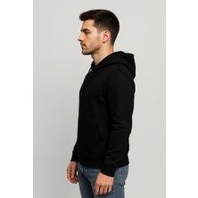 Axxel Erkek Siyah Fermuarlı Kapüşonlu SWEATSHIRT-W1084