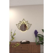 Wallover Design Lotus Kablosuz (Pilli Led) Modern Dekoratif Metal Ayna Tablo
