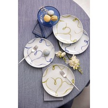 Misda Store Porselen Grazia 4 Parça 21 cm Pasta Tabağı