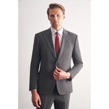 İmza Antrasit Kırlangıç Yaka Tam Astar 6 Drop Slim Fit Takım Elbise 1001255162