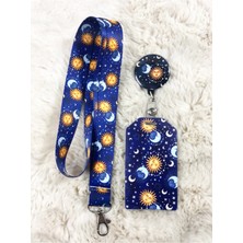 Hediyebum Ay Güneş Boyun Asksı Yoyo ve Dik Kartlık Set