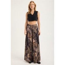 Home Store Şal Desenli Geniş Pantolon