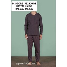 Pijadore 1932  Battal Beden Uzun Kollu Erkek Pijama Takım