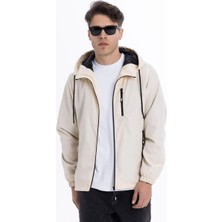 D1fference İçi Astarlı Cepli Kapüşonlu Jel Elyaflı Su ve Rügar Geçirmez Erkek Yağmurluk