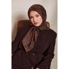 Lêvi D'or Kahve Noktalı Daireler Bask. Twill İpek Eşarp