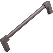 Badem10 Nova 224 mm Metal Füme Mobilya Kulp Çekmece Dolap Kapak Kolu Kulpu Kulpları Modern Dayanıklı Tasarım