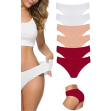 MELENERS 6 Adet Kadın Dikişsiz Lazer Kesim Esnek Iz Yapmayan Külot S10