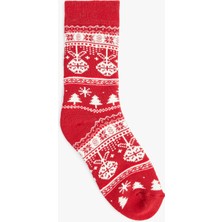 Koton Pamuklu Yılbaşı Temalı Soket Havlu Çorap