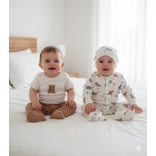 Kidaxi Erkek Bebek 4\'lü Baskılı Takım (1-3 / 3-6 Ay)