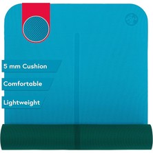 Begin Yoga Minderi – Premium 5 mm Kalın Yoga Minderi Hizalama Şeritli Tersine Çevrilebilir, Yoga ve Pilates'te Destek ve Stabilite Için Yoğun Yastıklamalı Hafif