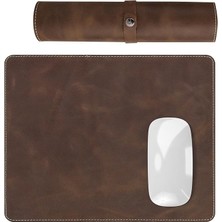 Navada - Gaming Oyuncu Gamer Hakiki Deri Mouse Pad, Deri Fare Altlığı, Hakiki Deri Ped, Dayanıklı Kaymaz Taban, Ofis Tipi Mouse Ped (Kahverengi)