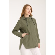 Wise Kadın Rahat Kesim Kapüşonlu Trençkot