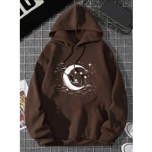 Punix Punıx Büyük Beden Özel Tasarım Kapüşonlu Gece Baskılı %100 Pamuk Yeni Stil Battal Erkek Sweatshırt