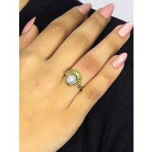 Esha Store Doğal Taş Aytaşı Doğal Taşlı Antik Model Kadın Ayarlanabillir Yüzük EUY82AY