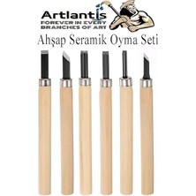 Misda Store Ahşap Seramik Oyma Seti 6 Lı 1 Paket Iskarpela Seti Paslanmaz Çelik Bıçaklı Ağaç Oyma Heykel Hobi Kretuar Gravür