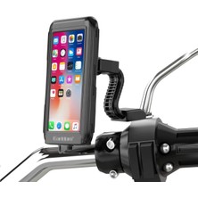 Mena Rise EH-139 Motosiklet Telefon Tutucu Ayna Tipi Su Geçirmez Dokunmatik Dikiz Aynası 4,7-7 Inç Bisiklet Motor