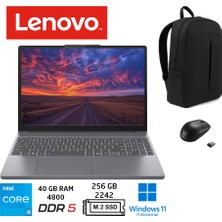 Lenovo ıdeapad Slim 3 Intel Core I5 13420H 40GB 256GB SSD 15.3" Wuxga IPS W11PRO Taşınabilir Bilgisayar 83K1003MTR Duddı Çanta+Mouse