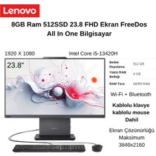 Lenovo Thinkcentre Neo 50A Gen5 I5-13420H 16GB 512GB SSD 12SC000QTR 23.8 Fhd Freedos Aıo Bilgisayar
