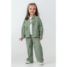 Kinderos Incili Çiçek Nakışlı Kız Çocuk 3\'lü Takım - 26K 6367