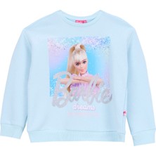 Barbie Baskılı Kız Çocuk Açık Mavi Sweatshırt BRB5WG-SWT6608