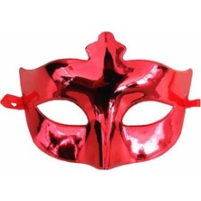 Ronanna Kırmızı Renk Kostüm Partisi Ekstra Parlak Balo Maskesi 15X10 cm