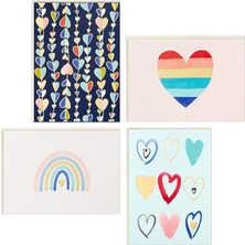 Misda Store Tüm Durumlar Için Kartlar, Zarflı 24 Boş Kart (Kalpler)