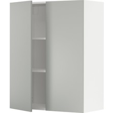 Hobiurun Mutfak duvar dolabı, HAVSTORP açık gri-koyu gri, 80x100 cm, 2 kapaklı