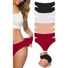 MELENERS 8 Adet Kadın Dikişsiz Lazer Kesim Esnek Iz Yapmayan Külot S7