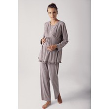 Artış Collection Kadın Uzun Kollu Esnek Pamuklu Kumaş Hamile Pijama Takımı 13201