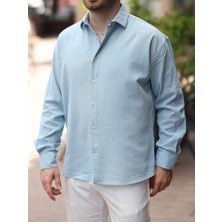 Baselco Erkek Relax Fit Muslin/keten Gömlek