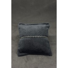 Oya Silver Ince Siyah Gümüş Zincir Bileklik