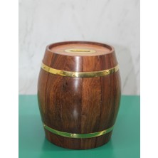 Pirinç Ahşap Fıçı Kumbara