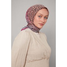 Lêvi D'or Fuşya Renk Geçişli Desen Soft Eşarp