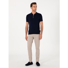 Cacharel Erkek Taş Slim Fit Pamuk Karışımlı Kanvas Pantolon 50305640-VR049