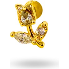 Ihlamur Cerrahi Çelik Taşlı Lale Piercing