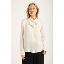 Home Store Bağcıklı Dik Yaka Gömlek